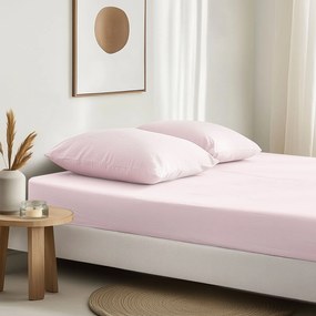 Goldea napínacia plachta z ľanovej zmesi - púdrovo ružová 180 x 200 cm