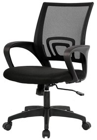 Kancelárska otočná stolička s podrúčkami v rôznych farbách, čierna