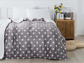 XPOSE® Mikroplyšová deka MIRIAM s baránkom - sivá 140x200 cm