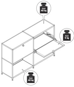 Kovový regál »CN3« s výklopnými priehradkami, žltý