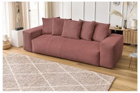 Svetloružová menčestrová pohovka 280 cm Voltaire – Bobochic Paris