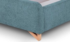 Posteľ Flamingo 180x200 cm, morská modrá štruktúrovaná tkanina