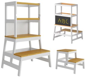 Spielwerk Učiaca veža PLAY borovica, 93x56x49, biela/prírodná hnedá