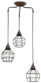 ONLI - Luster na lanku SPIDER 3xE27/15W/230V čierna/hnedá