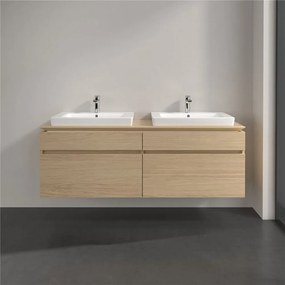 VILLEROY &amp; BOCH Legato závesná skrinka pod dve umývadlá, 4 zásuvky, 1600 x 500 x 550 mm, Nordic Oak, B69300VJ