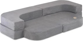 Rozkladacia detská pohovka  - sivá, prémiový menčester