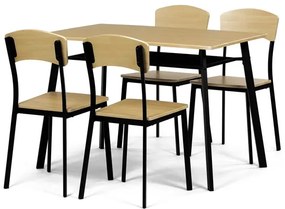 Autronic BONTEC Jedálenský set so 4 stoličkami, 110x70x76cm, mdf, dub, AUT-O2222 OAK Farba: Prírodné