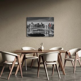 Obraz - Veľkomesto s červenou vežou (70x50 cm)