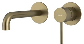 Sapho Sapho, ULTRAMIX 2-prvková podomietková umývadlová batéria, hubica 20cm, zlato mat, UT018G