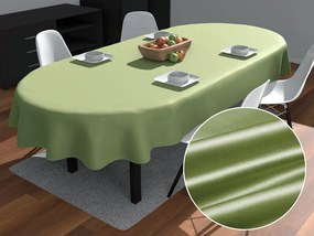 Biante Saténový oválny obrus polyesterový Satén LUX-L051 Olivovo zelený 140x220 cm