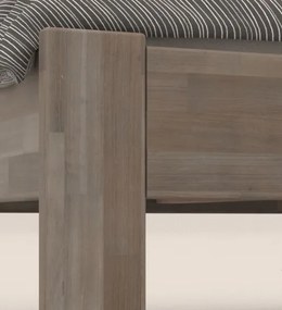 Rohová posteľ so zástenou vpravo Tema P 180x200 cm, šedý buk