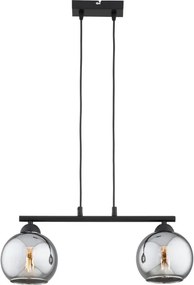 Brilagi - Luster na lanku DIOR 2xE27/60W/230V čierna/dymová sivá