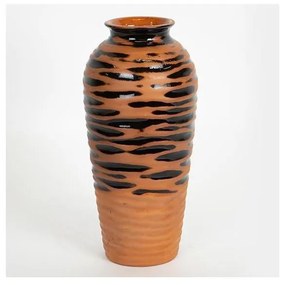 Keramická váza 28,8x13,5 cm tehlová/čierna
