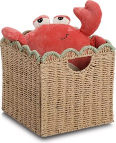 Zeller Present Úložný kôš, prírodný materiál, mätový, skladací MATHA - 30 x 30 x 30cm