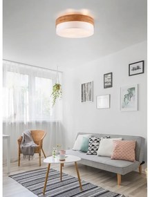 Stropné svietidlo v bielo-prírodnej farbe s textilným tienidlom Seasons – Trio