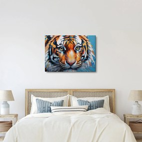 Obraz - Pohľad tigra, maľba (70x50 cm)