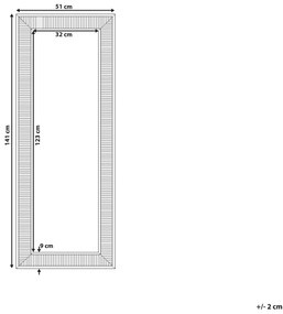 Nástenné zrkadlo v zlatej a striebornej 51 x 141 cm CASSIS Beliani