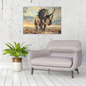 Sklenený obraz - Triceratops (70x50 cm)