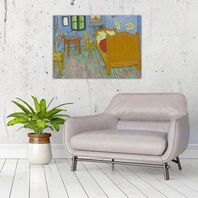 Sklenený obraz - Vincent van Gogh, The Bedroom, reprodukcia (70x50 cm)