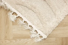 Koberec Berber 9754 so strapcami, ivory / krémový