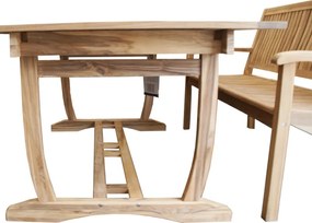 Doppler TECTONA - drevený rozkladací teakový stôl 180/240x100 cm - 2. KVALITA (N258)