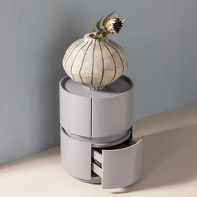 Svetlosivý lesklý nočný stolík Lunex – WOOOD