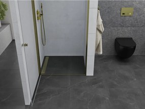 Mexen Pretoria, sprchové dvere do otvoru 80 x 190 cm, 6mm číre sklo, zlatý profil, 852-080-000-50-00
