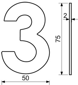 Nerezové číslo v plochom „2D“ prevedení RICHTER RN.75L, 1, RICHTER Nerez matný