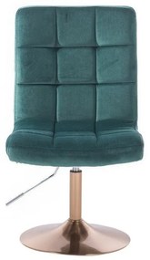 LuxuryForm DESIGN Stolička TOLEDO VELUR na zlatom tanieri - zelená
