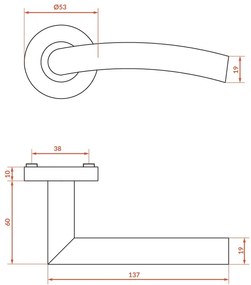 Kuchinox Faro, kľučka na dvere, brúsená oceľ, LAV-KGF_200A