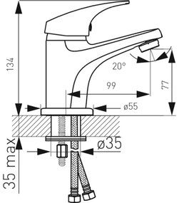 FERRO - Umývadlová batéria + výpusť ONE lesklý chróm