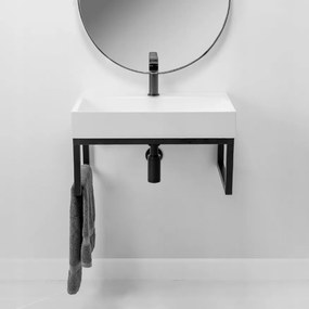 Rea Goya závesný rám pre umývadlo 70 x 46 cm, čierna, REA-U8668