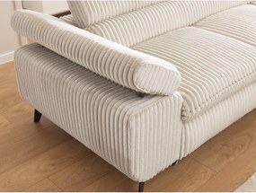 Krémová menčestrová rohová pohovka (pravý roh/do L) Marbeya – Ropez