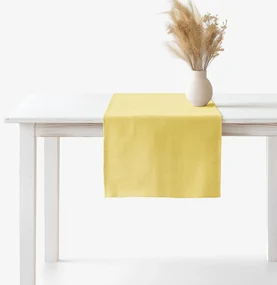Goldea behúň na stôl z ľanovej zmesi - žltý 35x180 cm