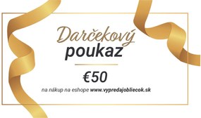 Darčekový poukaz na 50 € Forma poukazu: Tlačený