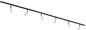 Moderný koľajnicový systém s 6 béžovými a čiernymi bodovými svetlami 1-fázový - Slimline Uzzy