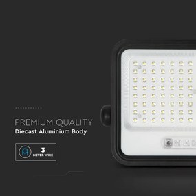 Solárny stmievateľný LED reflektor LED/200W/3,2V IP65 10000 mAh čierny + diaľkové ovládanie