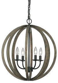 Elstead FE-ALLIER-4P-WW - Luster na reťazi ALLIER 4xE14/60W/230V dub