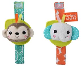 Hrkálka s hryzačkou na ruku 2 ks opica/slon 0m+
