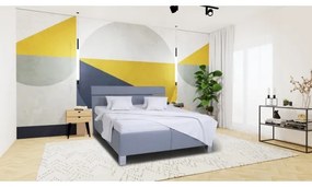 Čalúnená posteľ s matracom a úložným priestorom ALIS 180x200 cm svetlosivá