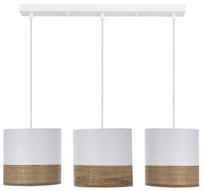 Luster na lanku BIANCO 3xE27/40W/230V biela/hnedá