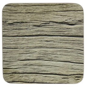 6 ks pevné korkové podtácky s potlačou dreva - 12 * 12 * 0,5cm