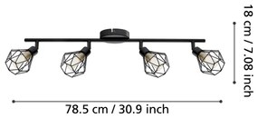 Eglo 55301 - LED bodové svietidlo ZAPATA 4xG9/3W/230V čierna