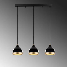 Závesné svietidlo na lanku YILDO 3xE27/40W/230V čierna/zlatá