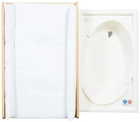 Prebaľovací pult v dekore brezy v bielo-prírodnej farbe Baby Pool – Roba