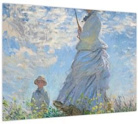 Obraz - Claude Monet, Woman with a Parasol - Madame Monet and Her Son, reprodukcia (70x50 cm)