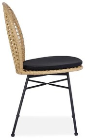 ZÁHRADNÁ RATANOVÁ STOLIČKA BARA HNEDÁ S PODUŠKOU