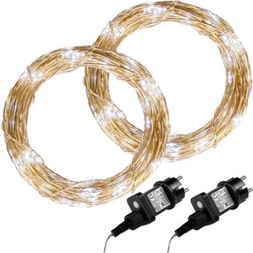VOLTRONIC 2x svetelný drôt 200 LED, studená biela