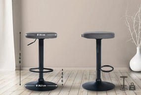 Barová stolička Ponte - koženka, čierny rám - Sivá