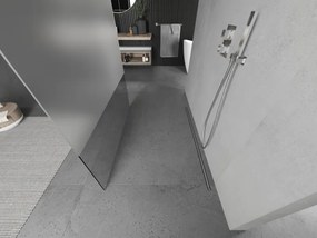 Mexen Kioto, priechodná sprchová zástena 100 x 200 cm, 8mm sklo číre/námraza, 2x chrómová stabilizačná rozpera, 800-100-002-01-35